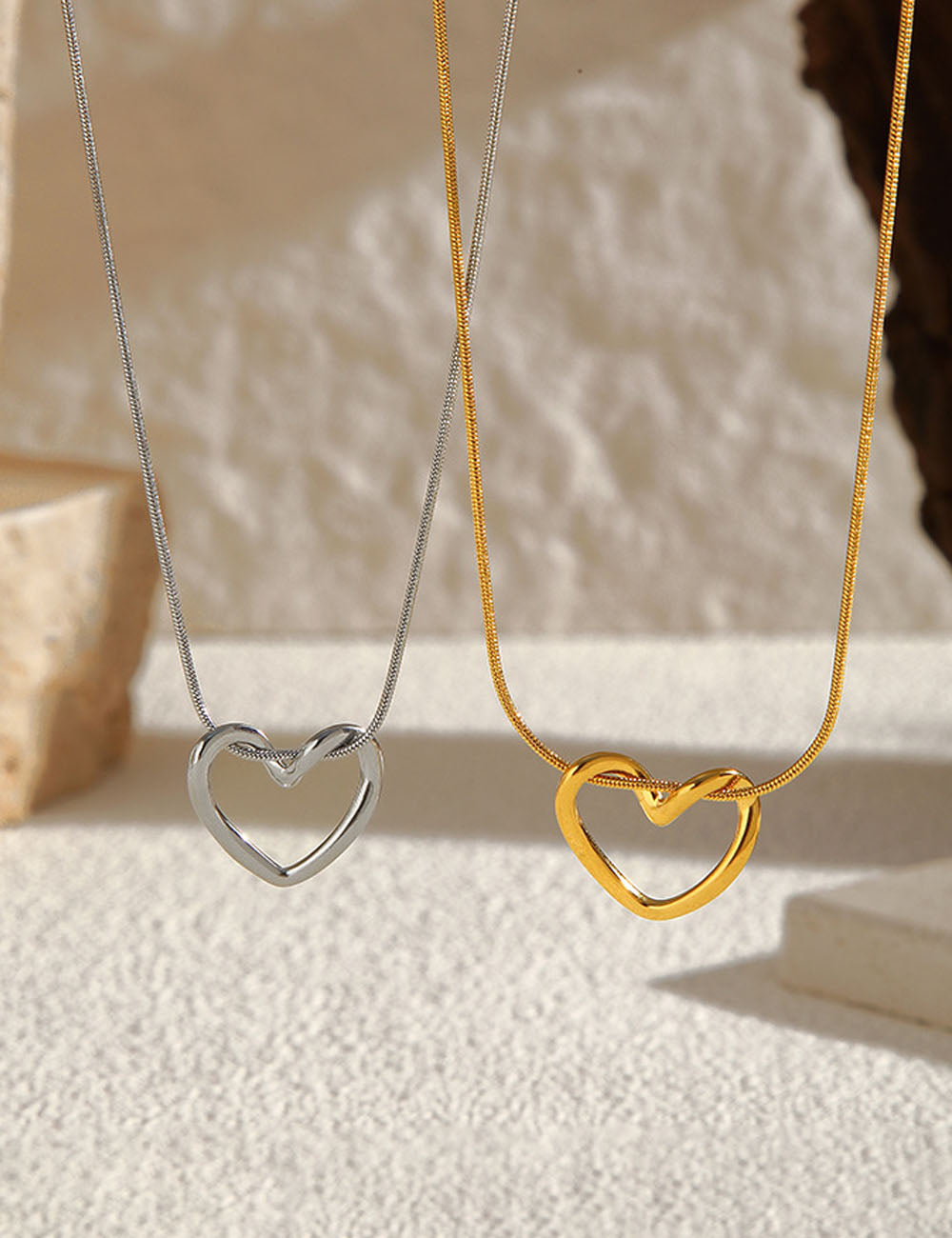 Hollow Heart Pendant Necklace — necklace