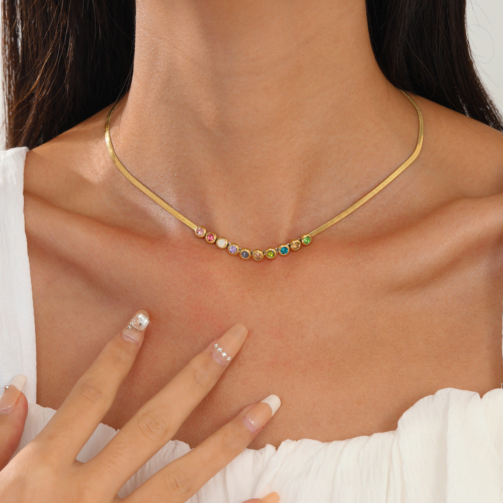 Rhinestone Choker Necklace — necklace, view 3