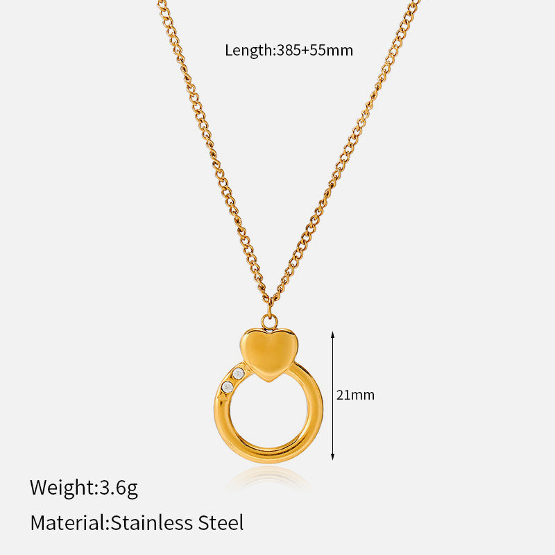 Hollow Disc Pendant Necklace — necklace, view 2