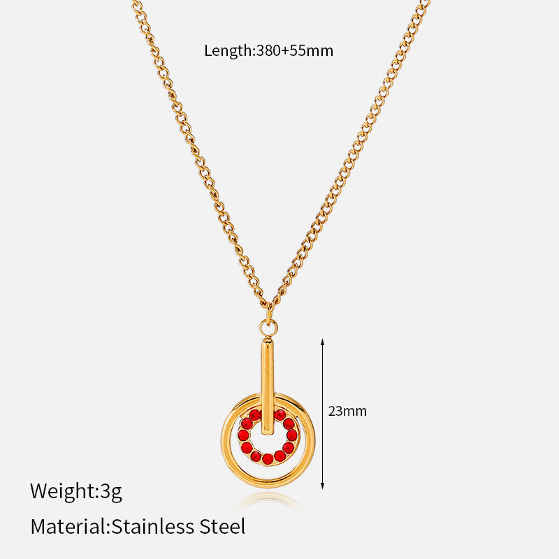 Hollow Disc Pendant Necklace — necklace, view 4