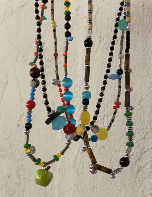 Apple Pendant Beaded Necklace — necklace
