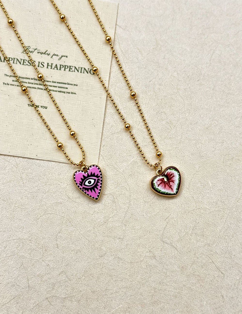 Evil Eye Heart Pendant Choker — necklace