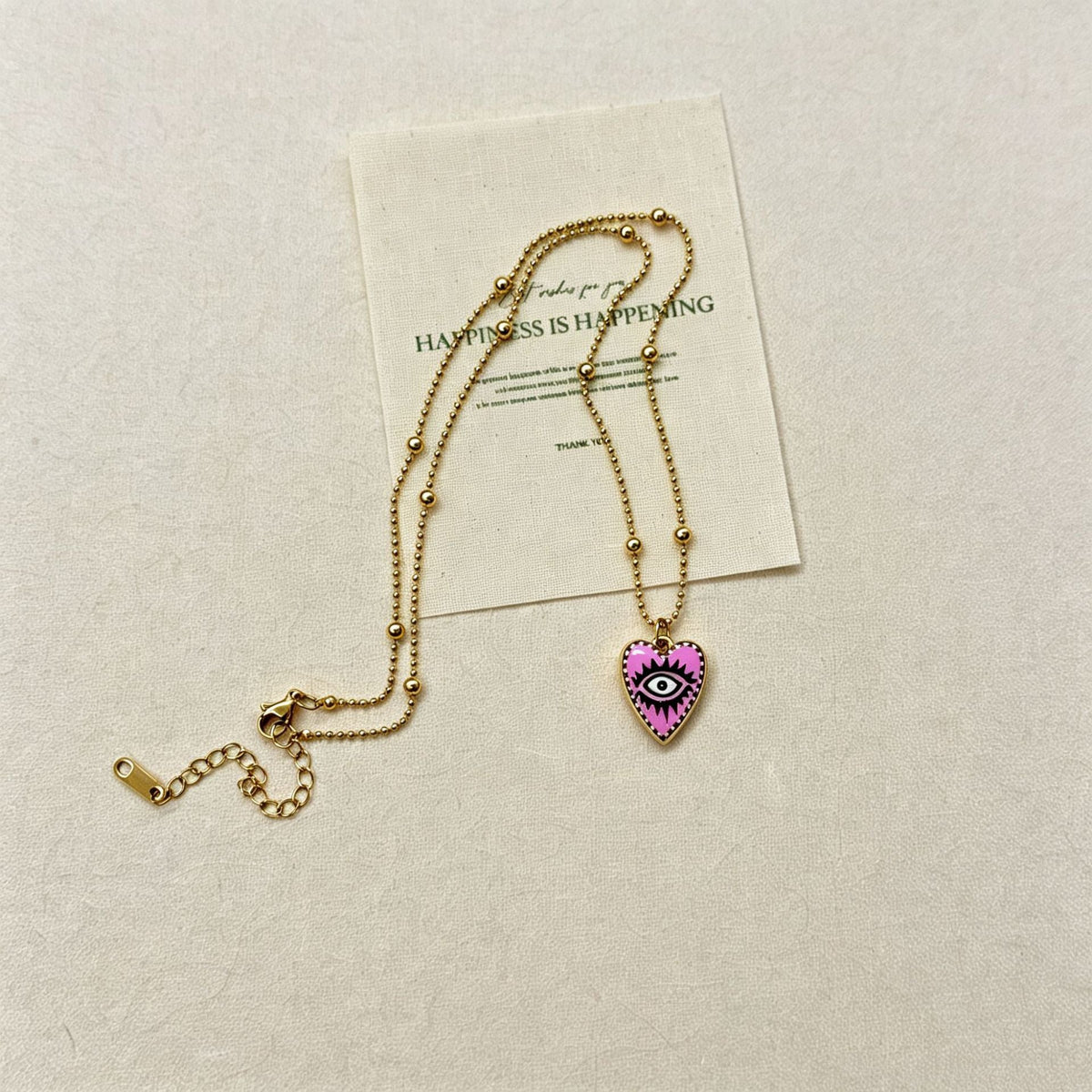 Evil Eye Heart Pendant Choker — necklace, view 3