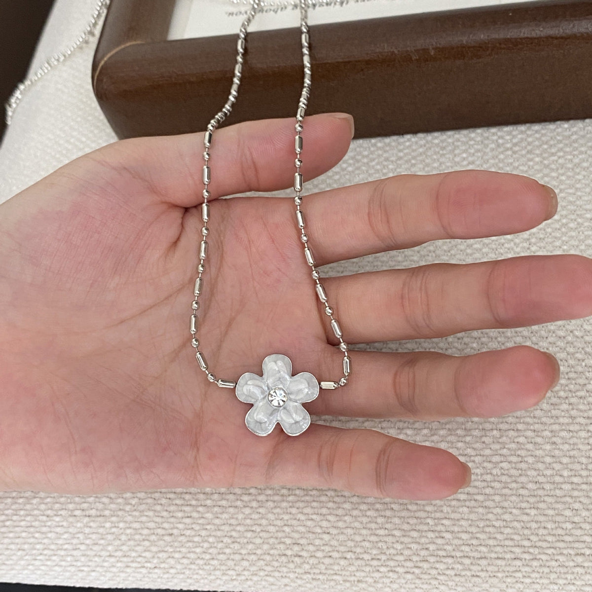 Floral Pendant Necklace — necklace, view 4