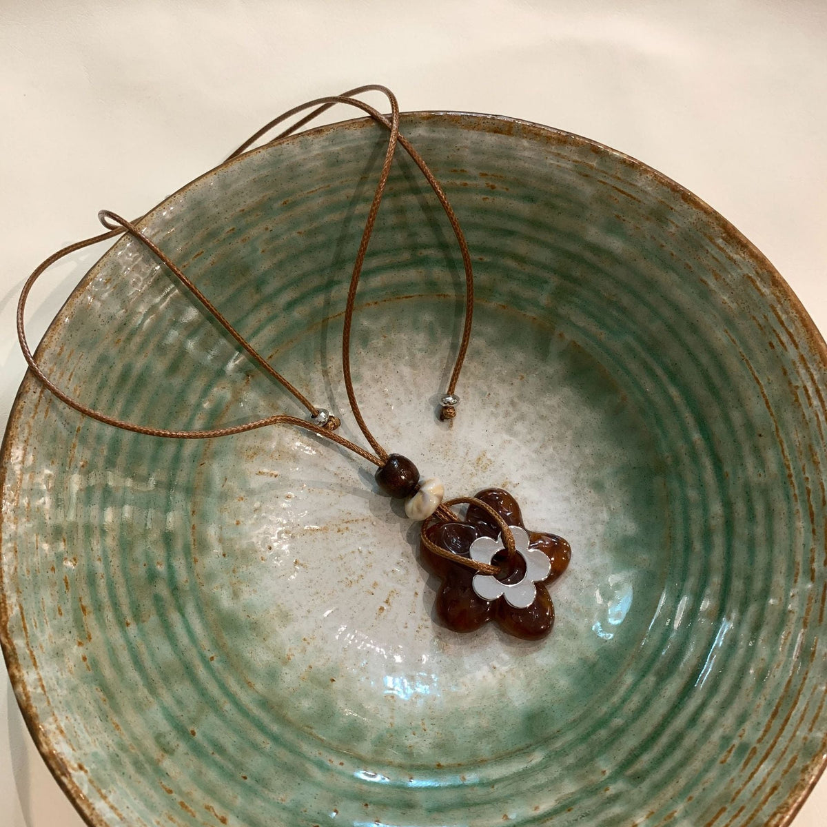 Floral Pendant Beaded Necklace — necklace, view 4