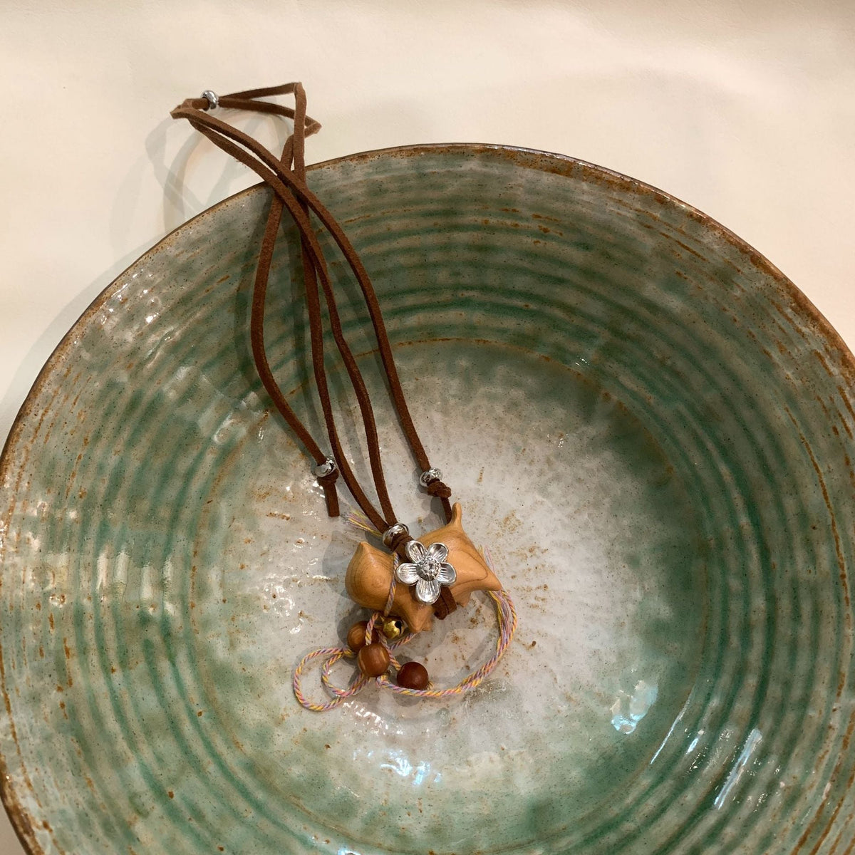 Floral Pendant Beaded Necklace — necklace, view 5