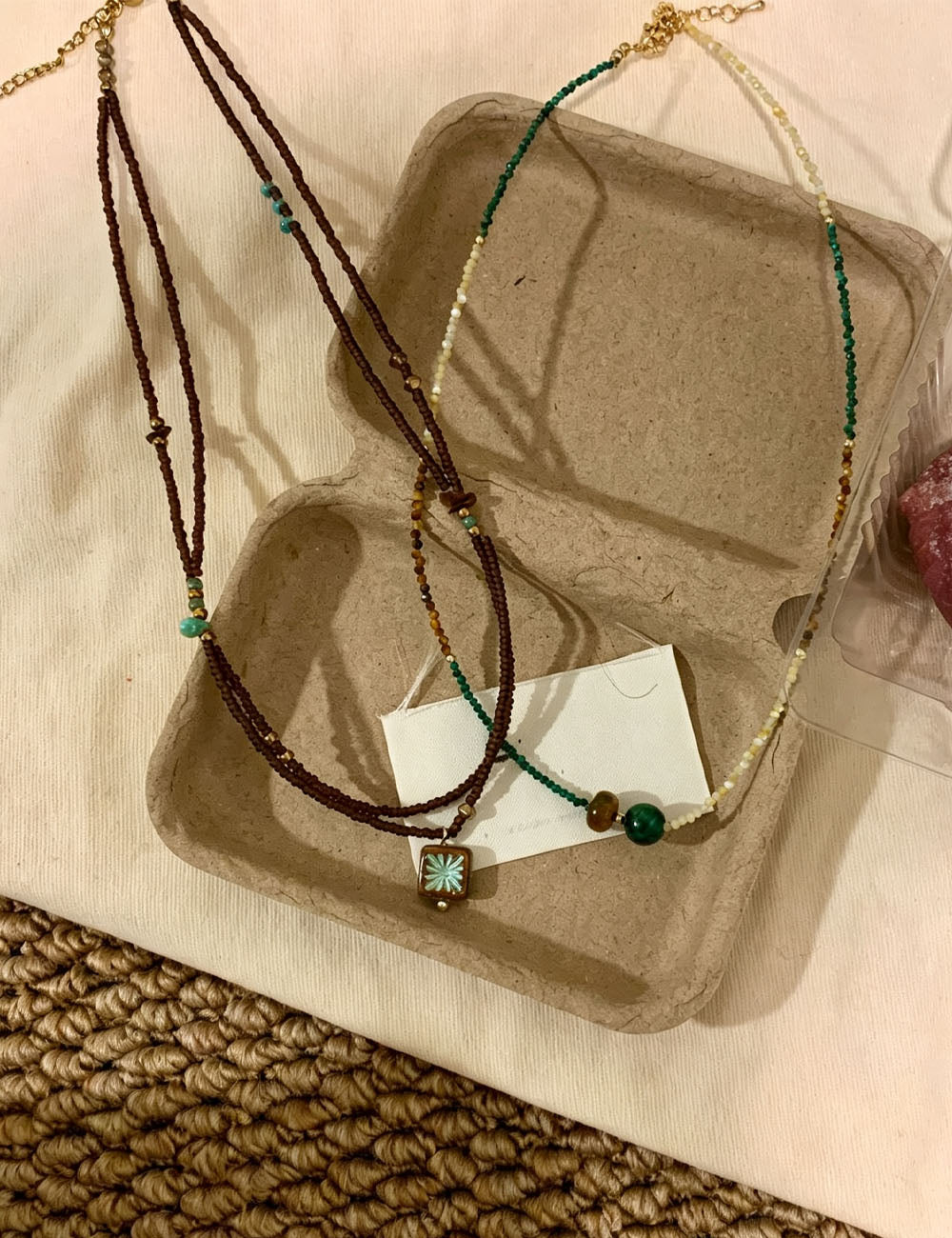Layered Square Pendant Necklace — necklace