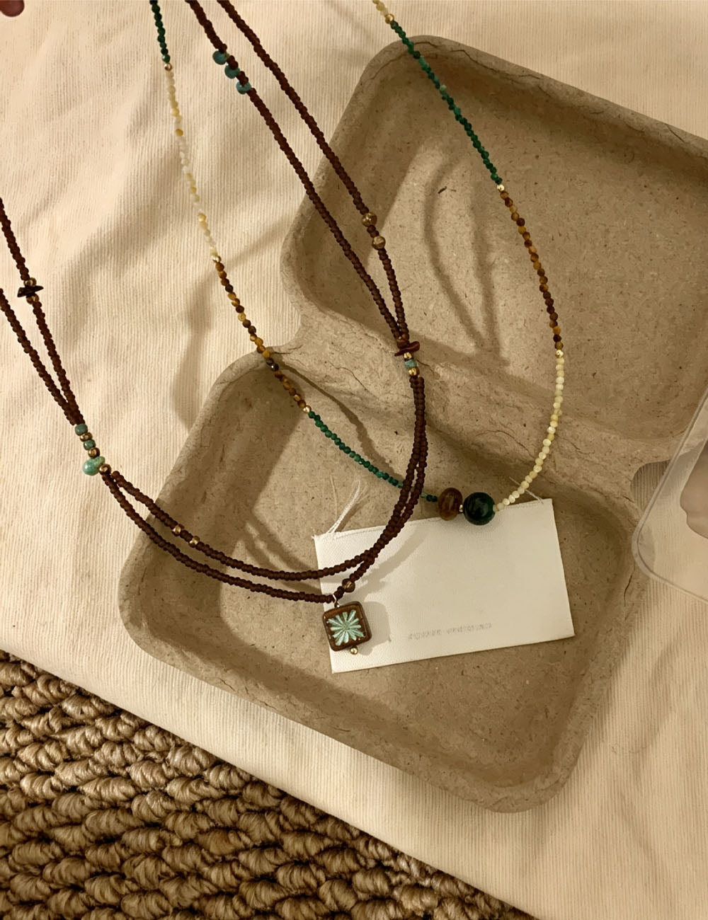 Layered Square Pendant Necklace — necklace, view 2
