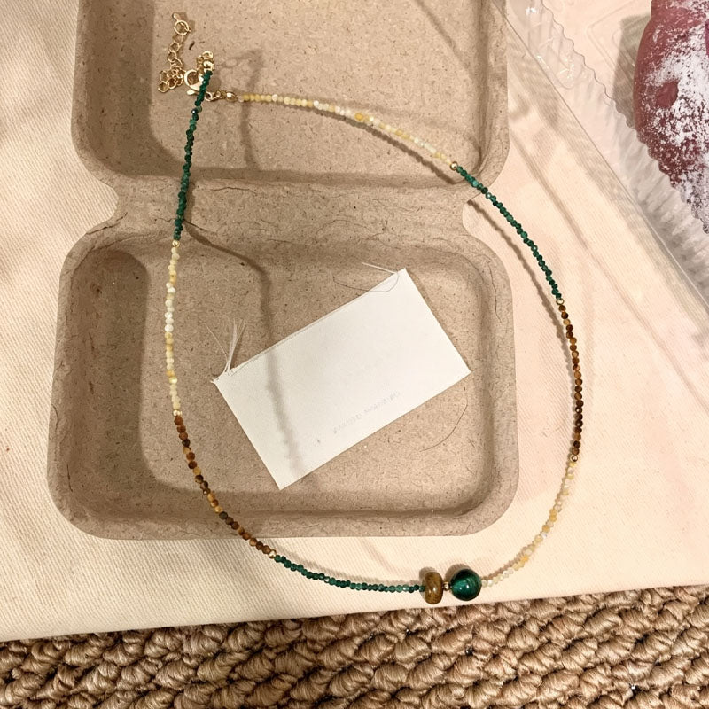 Layered Square Pendant Necklace — necklace, view 3