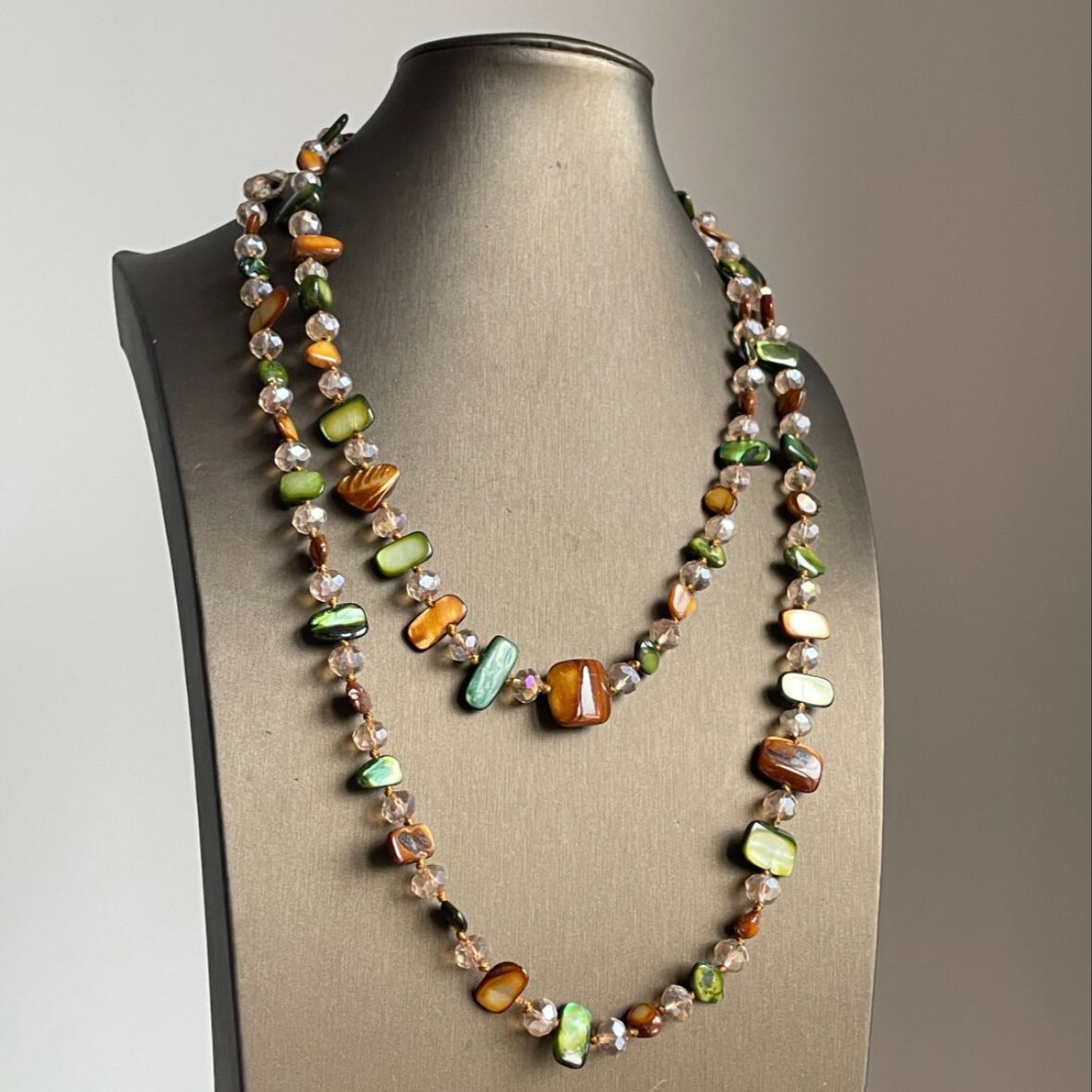 Vibrant Beaded Layered Necklace — colorful necklace, view 2