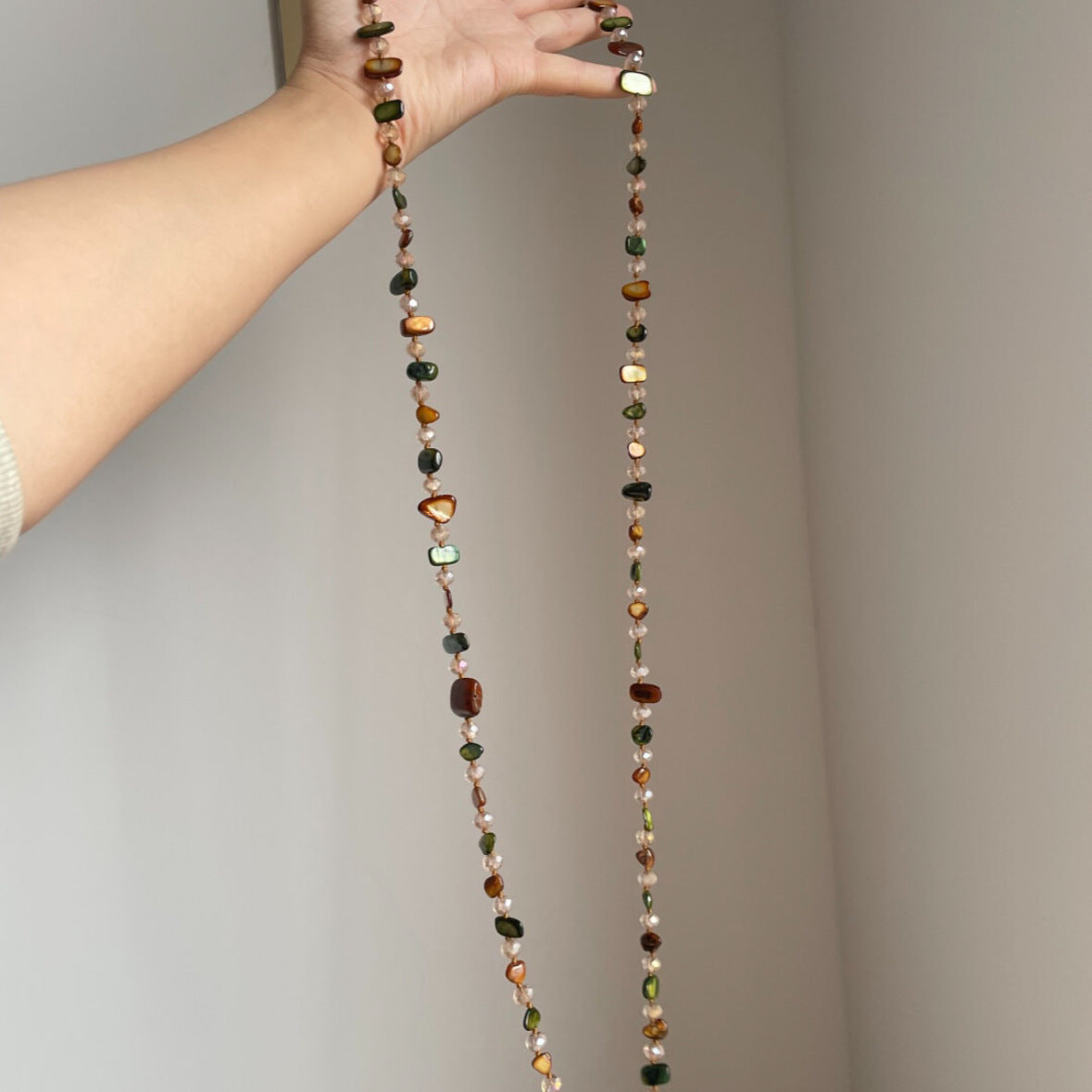 Vibrant Beaded Layered Necklace — colorful necklace, view 3