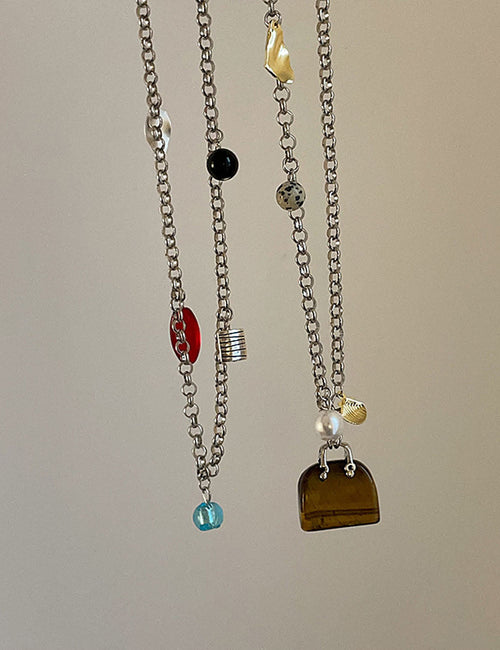 Beaded Handbag Pendant Necklace — necklace