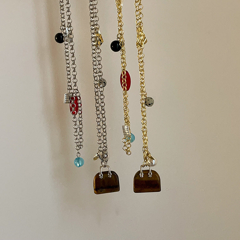 Beaded Handbag Pendant Necklace — necklace, view 2