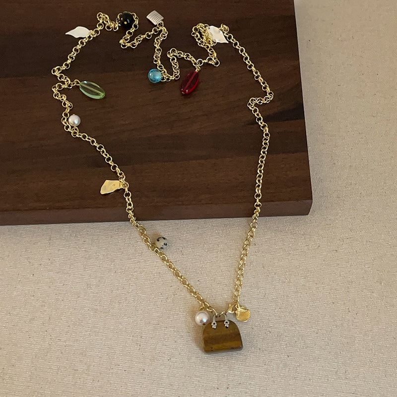 Beaded Handbag Pendant Necklace — necklace, view 4