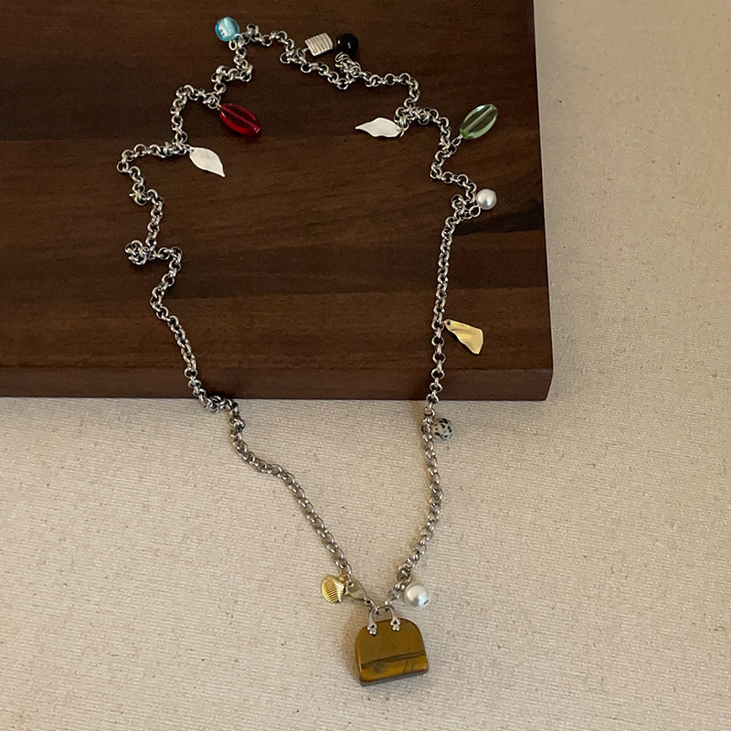 Beaded Handbag Pendant Necklace — necklace, view 5