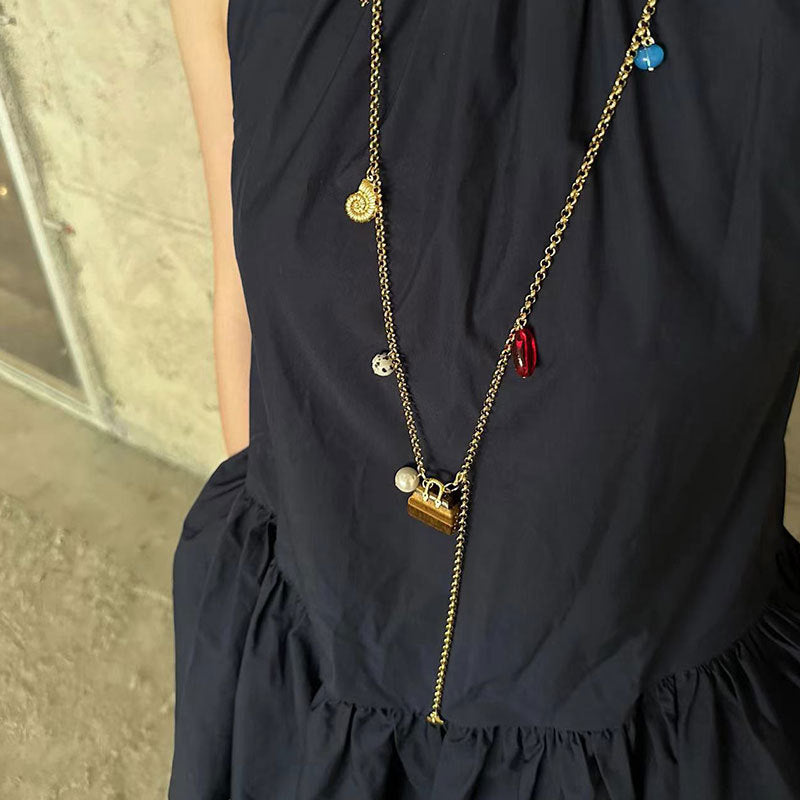 Beaded Handbag Pendant Necklace — necklace, view 7