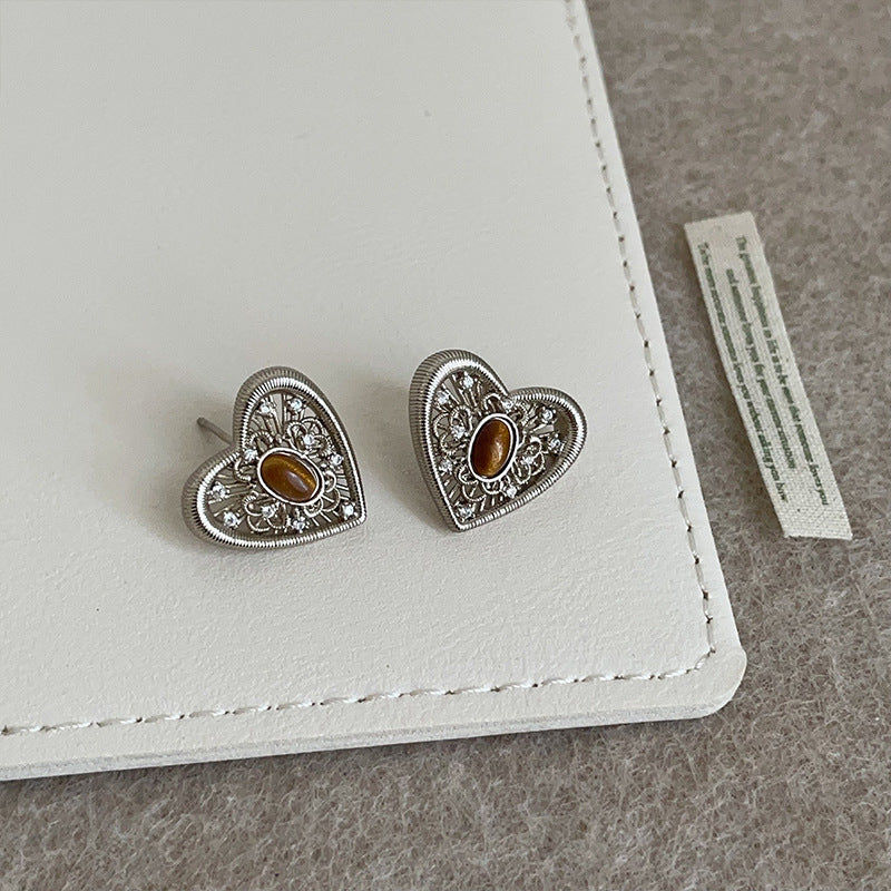 Twin Hollow Heart Pendant Necklace — necklace, view 3