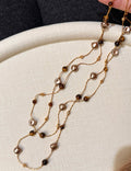 Double Layer Tiger's Eye Necklace — gold necklace