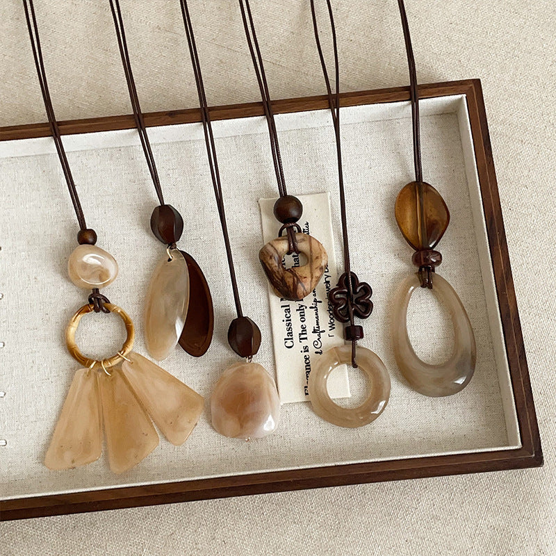 Hollow Geometry Pendant Necklace — necklace, view 2