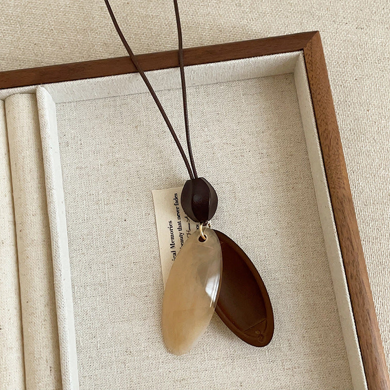 Hollow Geometry Pendant Necklace — necklace, view 3