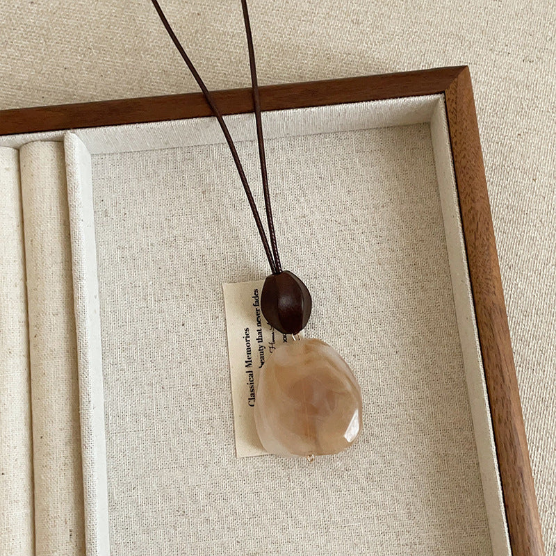Hollow Geometry Pendant Necklace — necklace, view 4