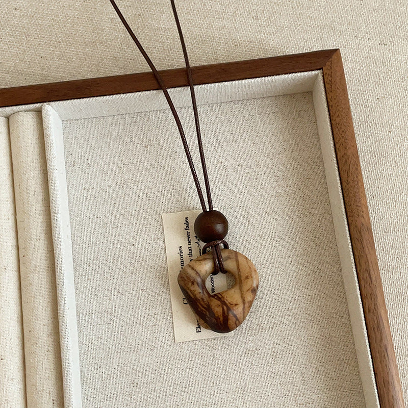 Hollow Geometry Pendant Necklace — necklace, view 5