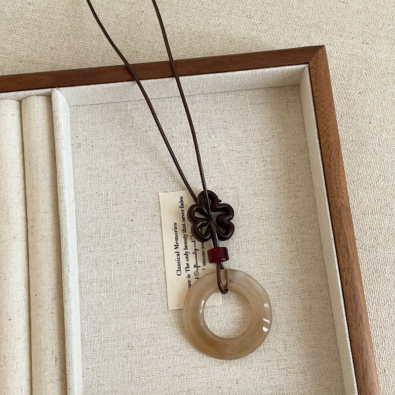 Hollow Geometry Pendant Necklace — necklace, view 7
