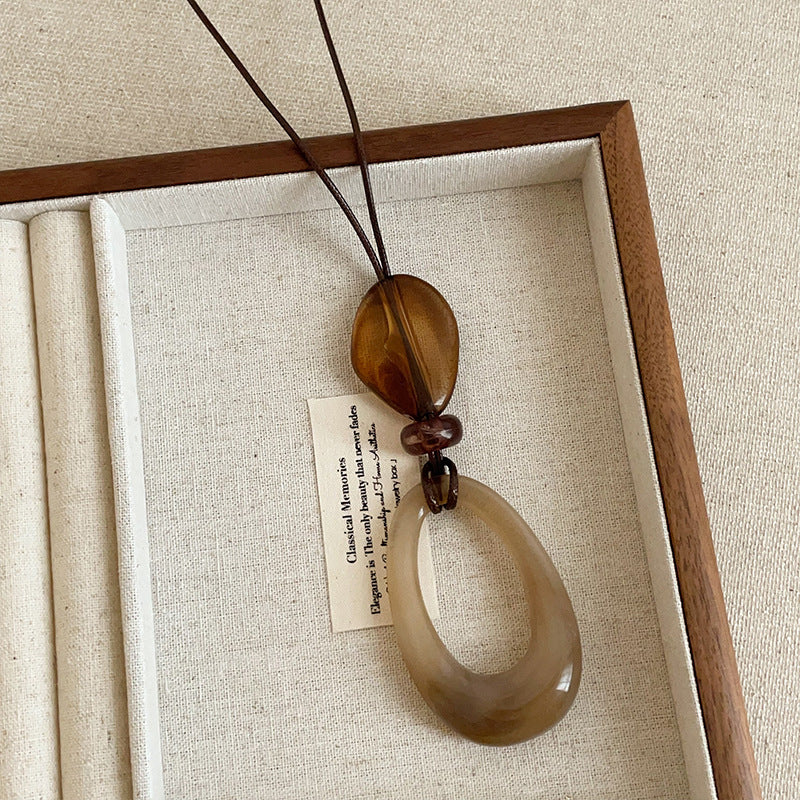 Hollow Geometry Pendant Necklace — necklace, view 8