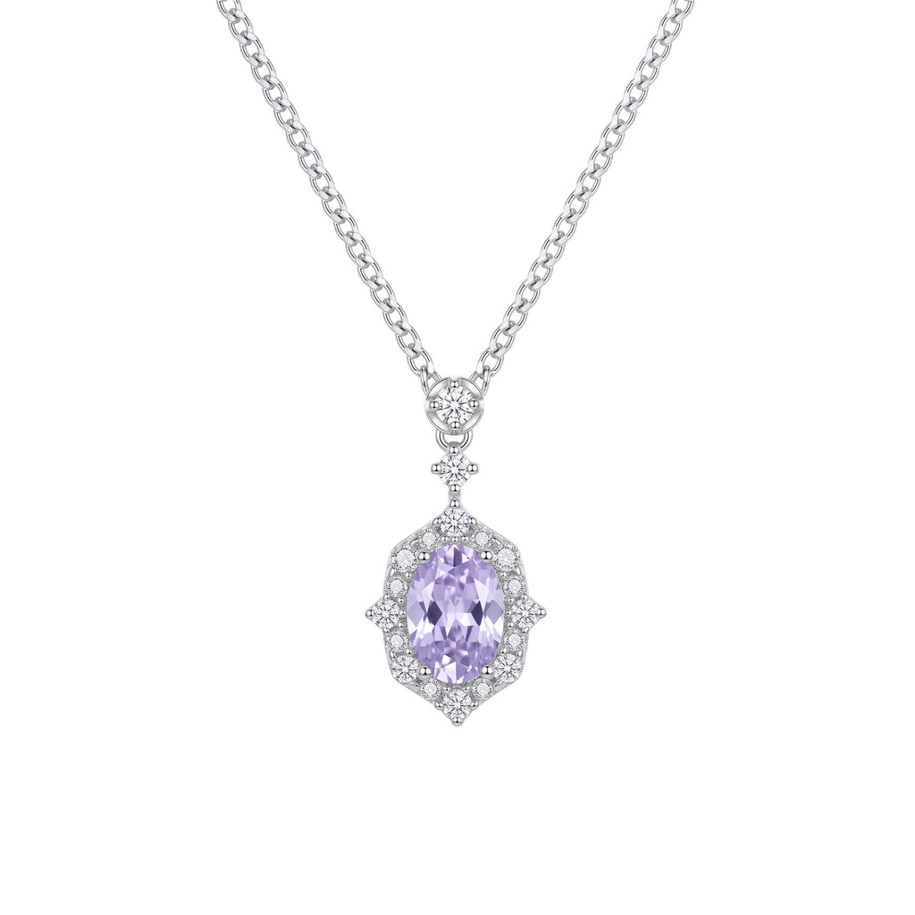 Silver Rhinestone Pendant Choker — silver necklace, view 2