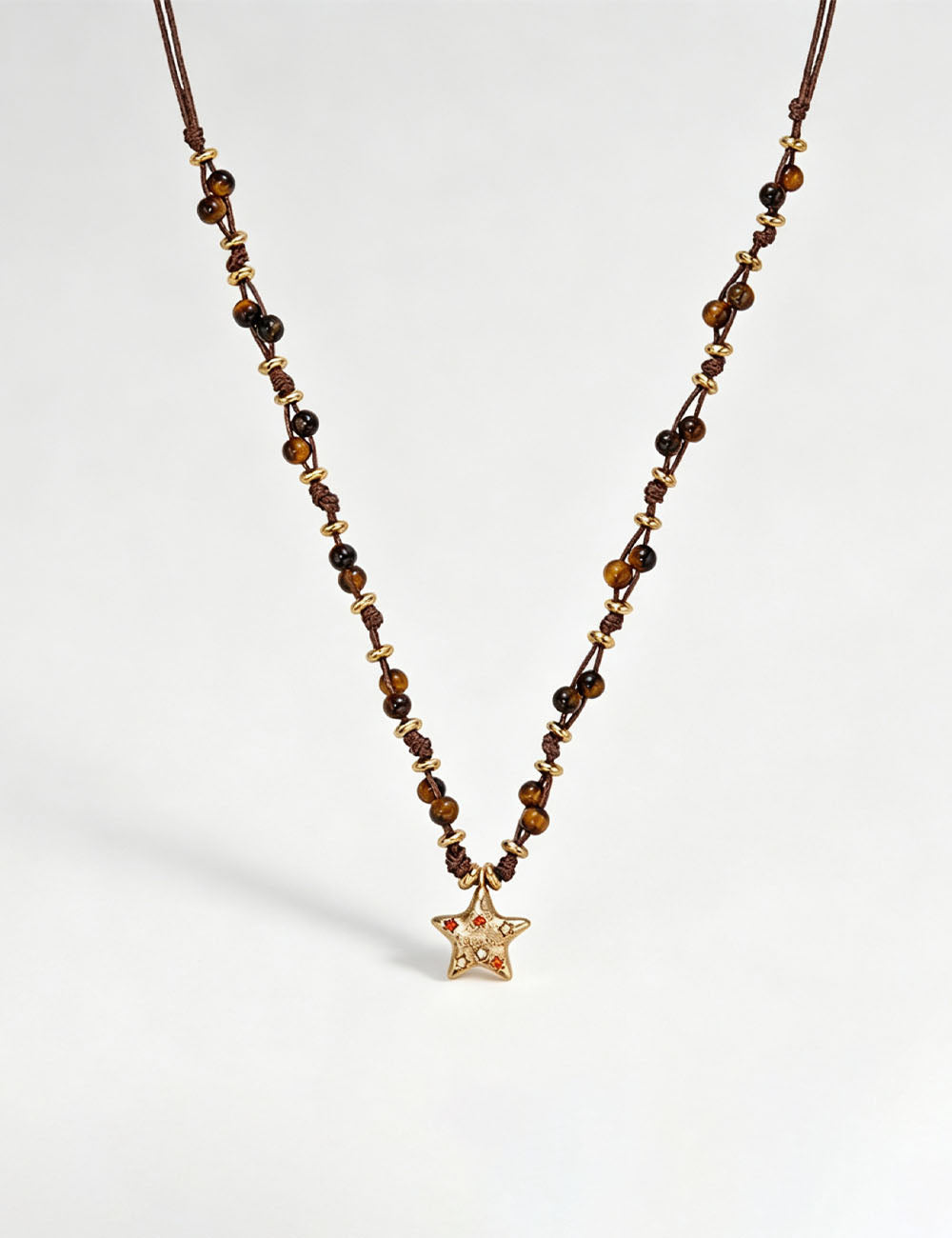 Fine Beaded Star Pendant Necklace — necklace