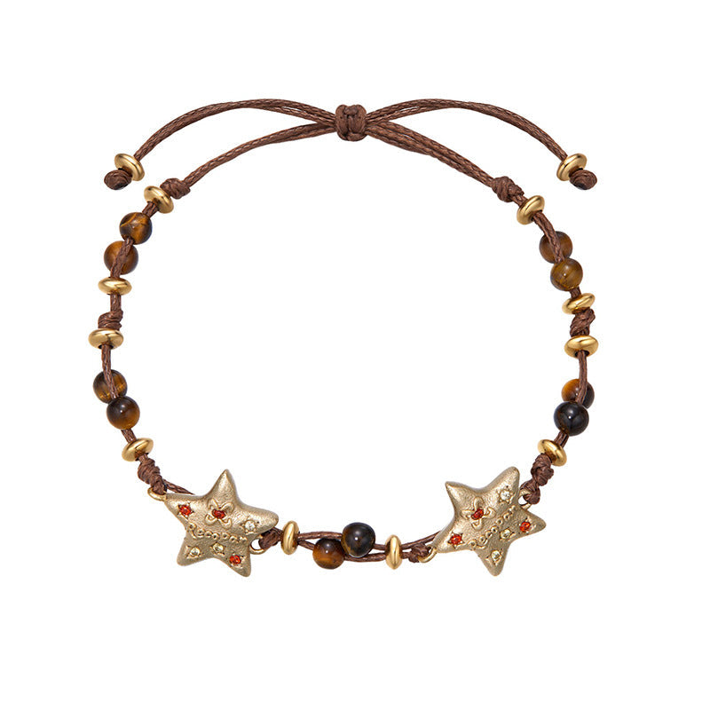 Fine Beaded Star Pendant Necklace — necklace, view 3