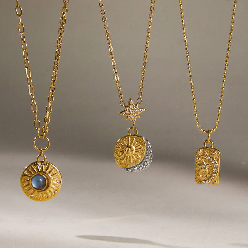 Sunflower Disc Choker Necklace — gold necklace, view 2