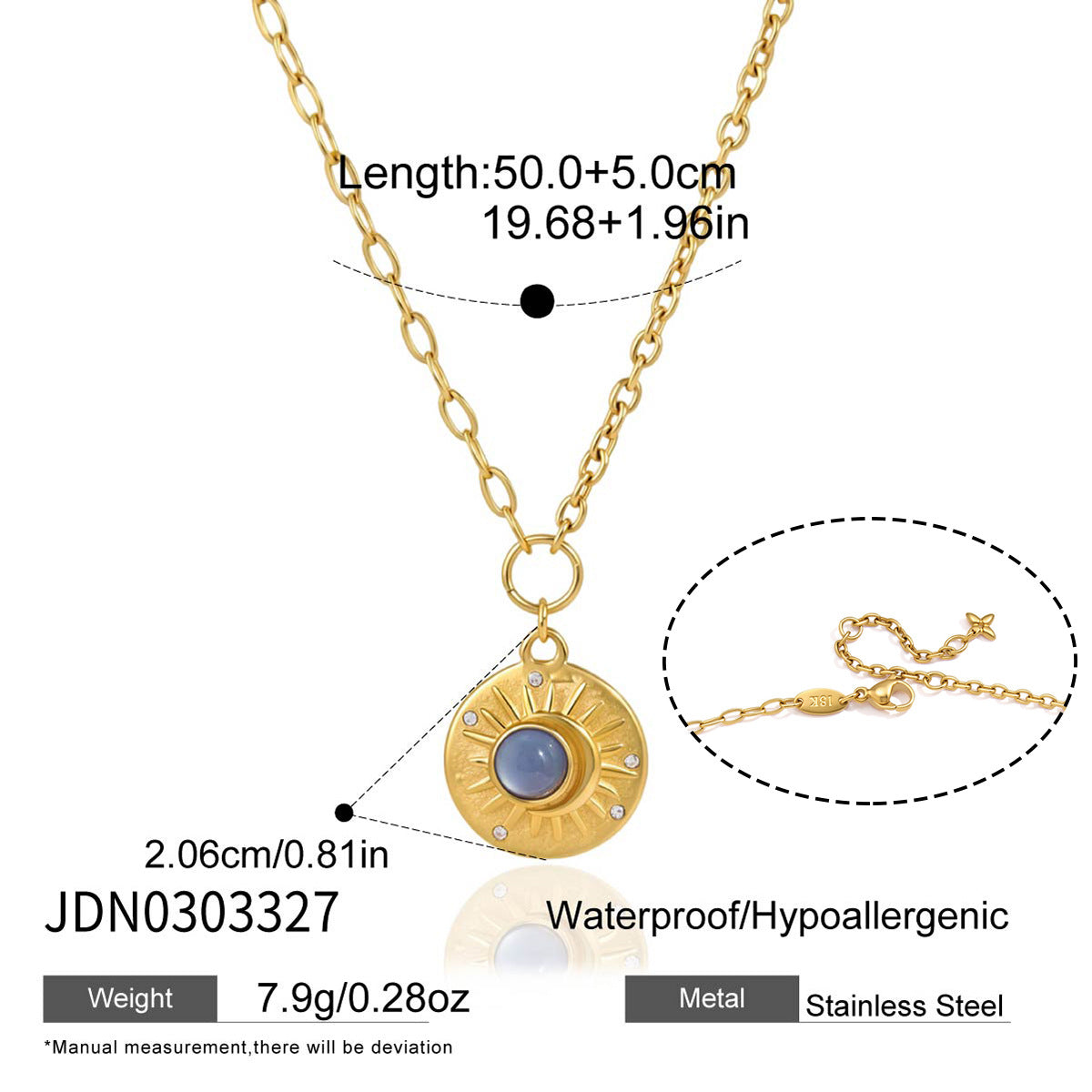 Sunflower Disc Choker Necklace — gold necklace, view 4