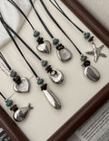 Beaded Heart Pendant Necklace — necklace