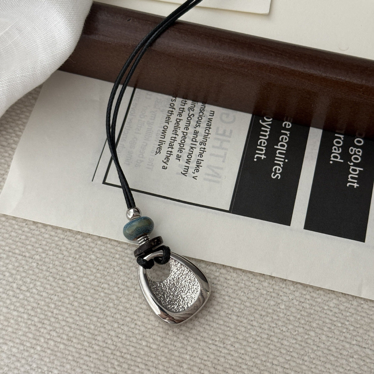 Beaded Heart Pendant Necklace — necklace, view 9