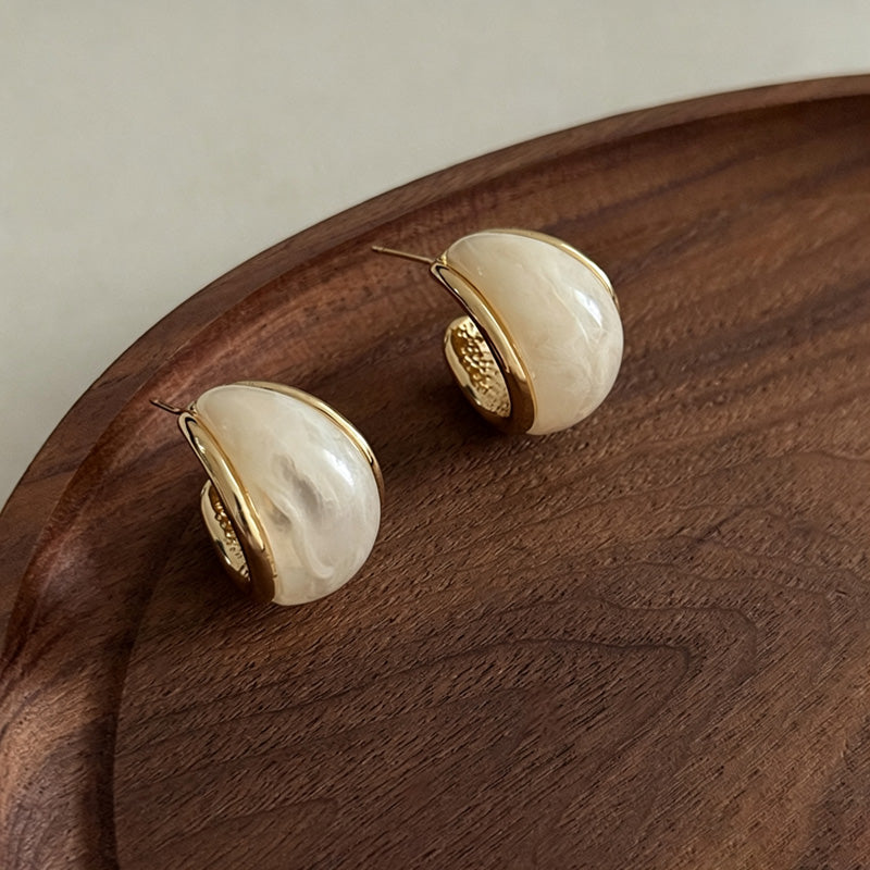 Colour Contrast Circle Stud Earrings — earrings, view 2