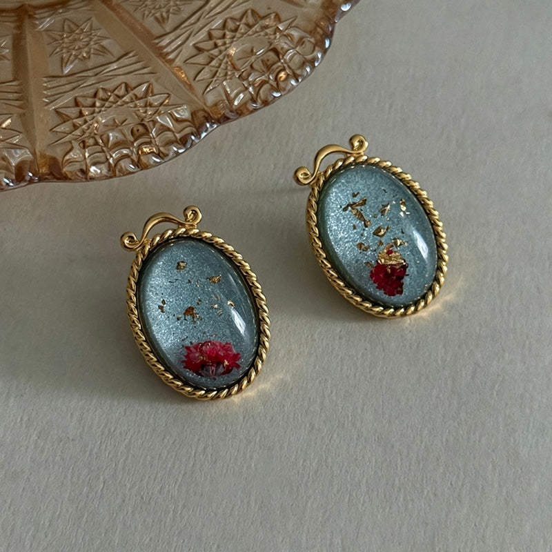 Colour Contrast Circle Stud Earrings — earrings, view 4