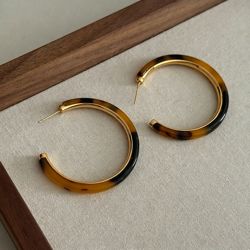 Colour Contrast Circle Stud Earrings — earrings, view 5