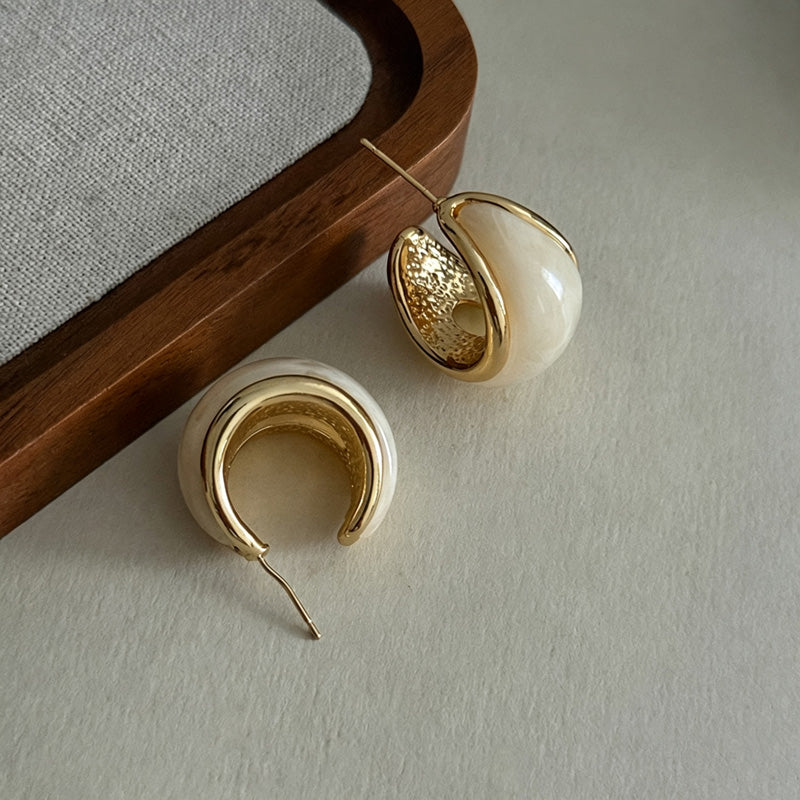 Colour Contrast Circle Stud Earrings — earrings, view 7