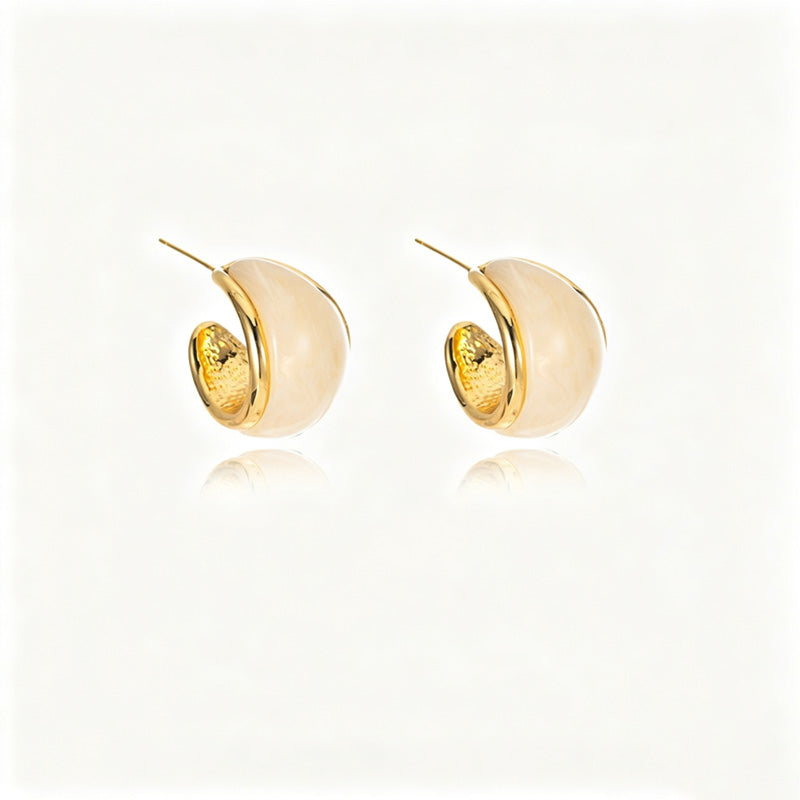 Colour Contrast Circle Stud Earrings — earrings, view 9