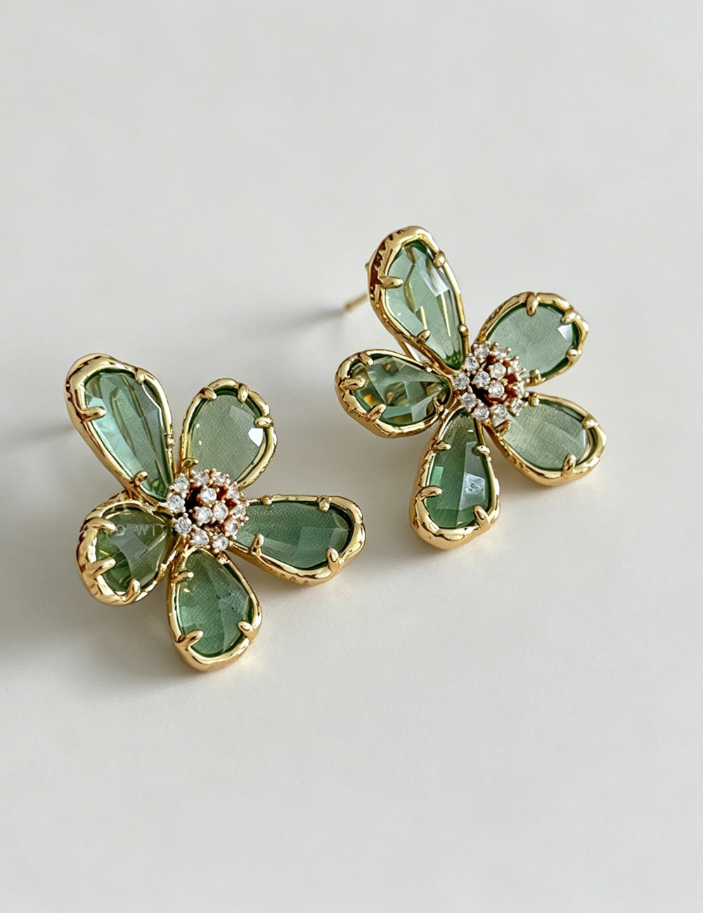 Rhinestone Floral Dangle Earrings — earrings
