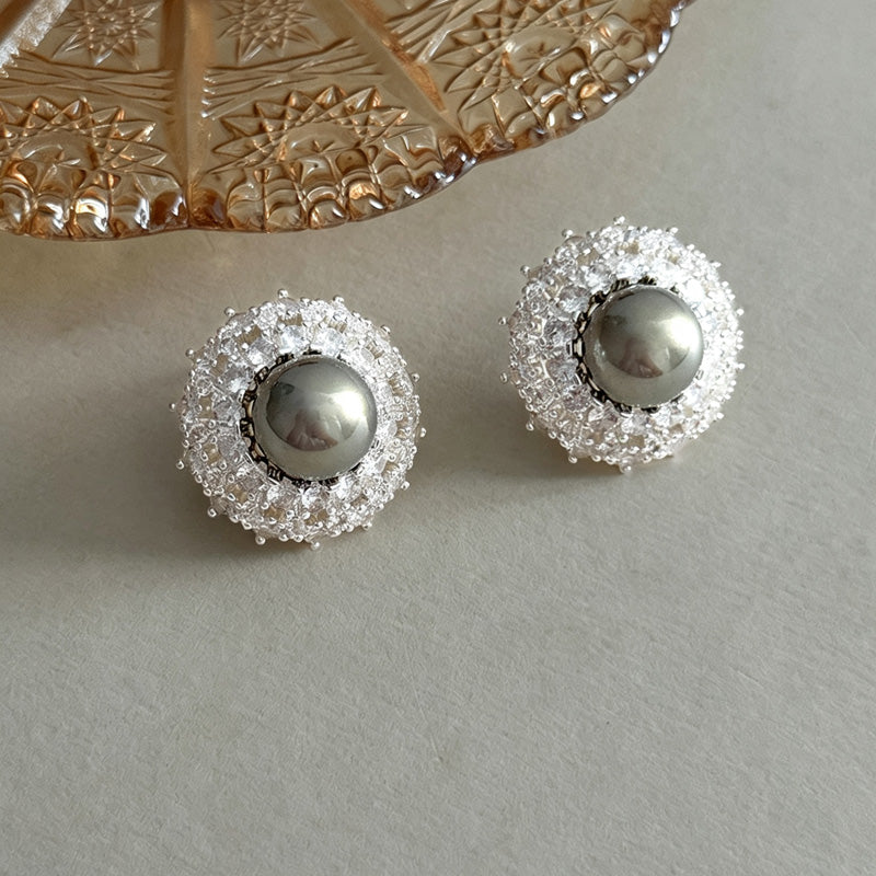 Rhinestone Floral Dangle Earrings — earrings, view 6