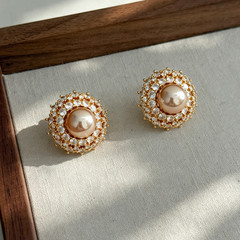 Rhinestone Floral Dangle Earrings — earrings, view 7