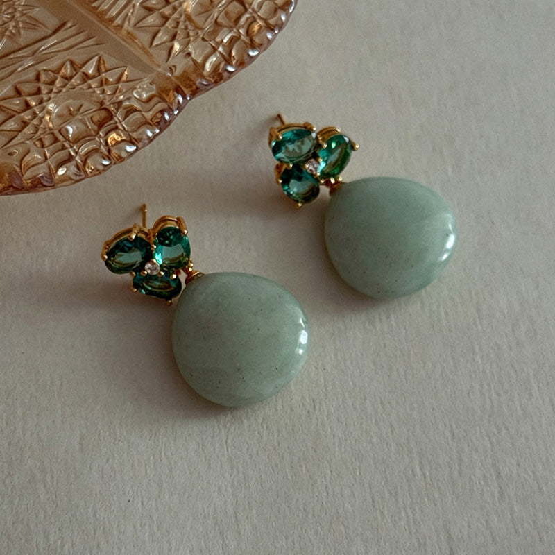 Rhinestone Floral Dangle Earrings — earrings, view 11