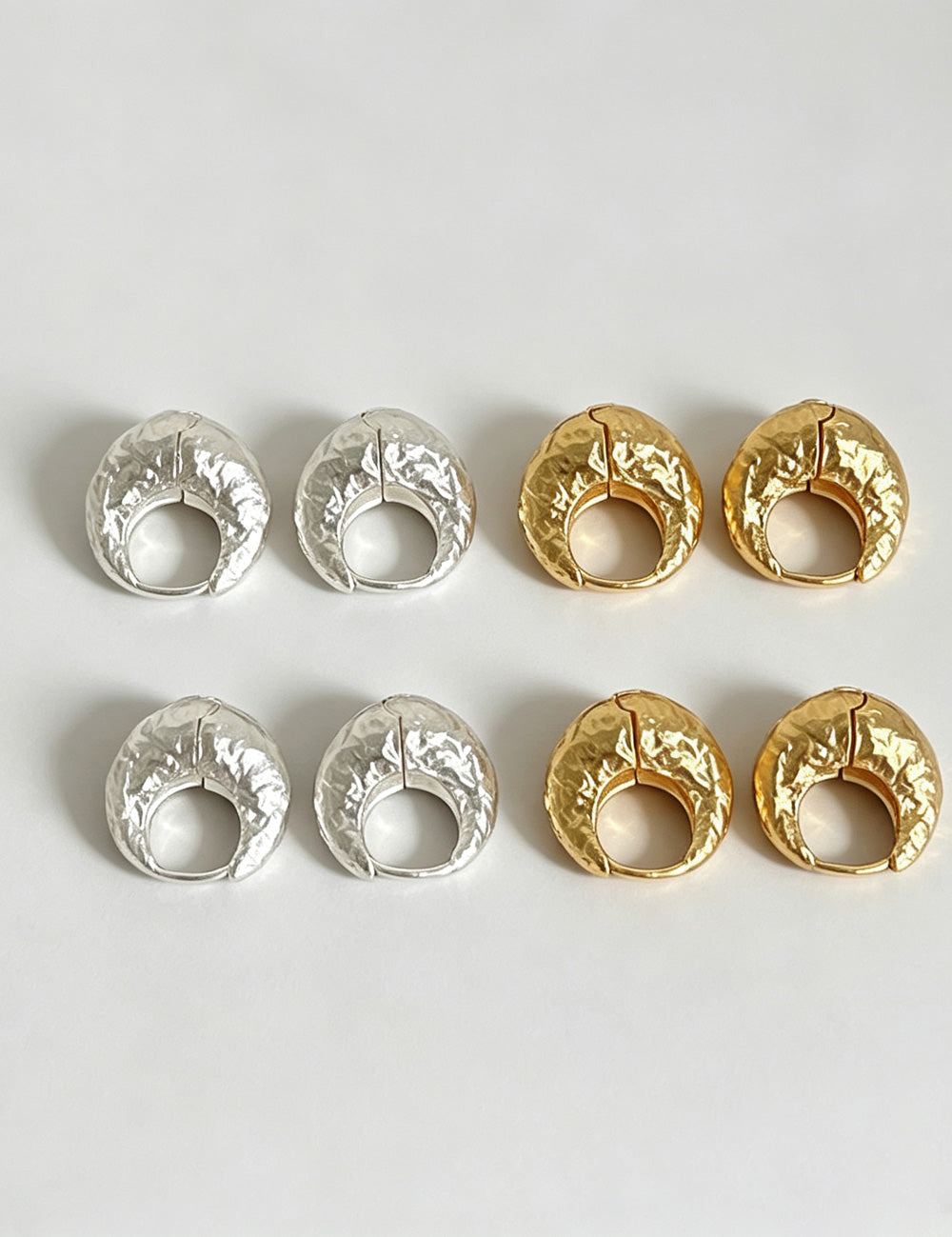 Textured Circle Hoop Earrings — earrings