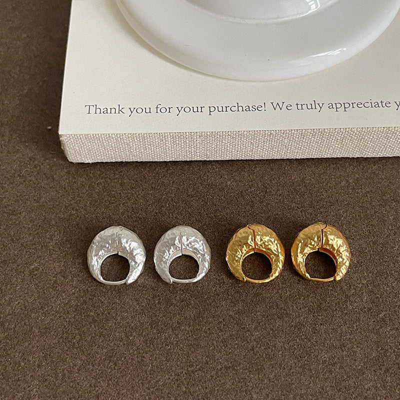Textured Circle Hoop Earrings — earrings, view 2