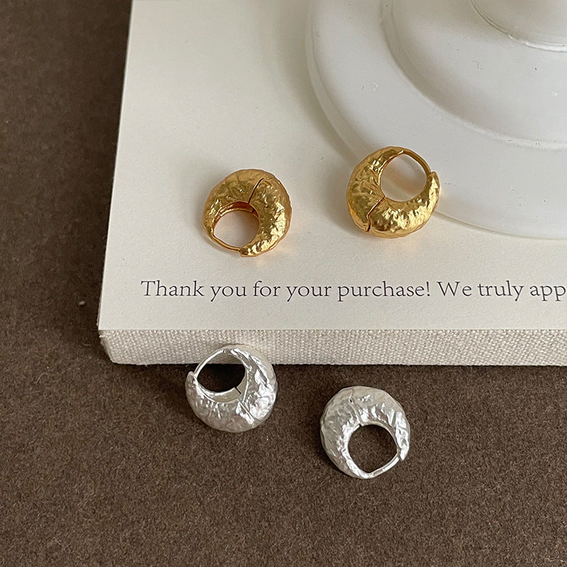 Textured Circle Hoop Earrings — earrings, view 4
