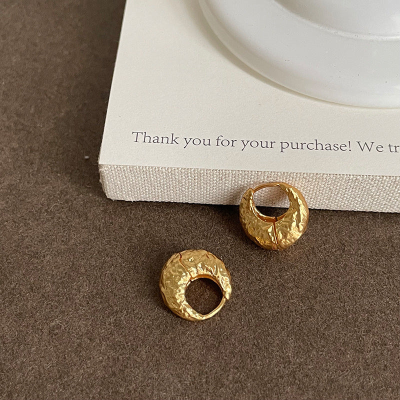 Textured Circle Hoop Earrings — earrings, view 5
