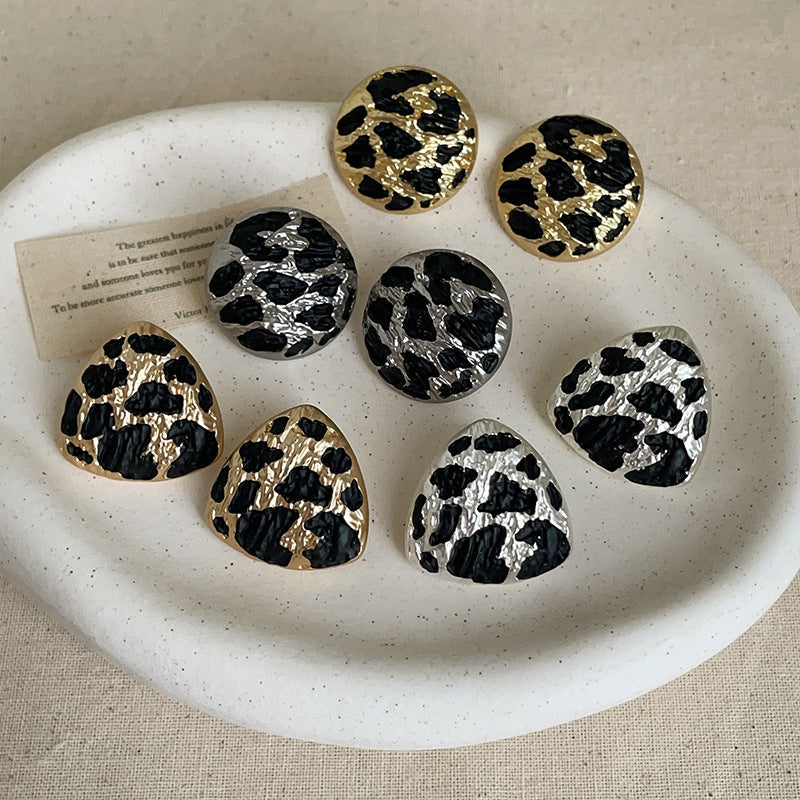 Leopard Print Stud Earrings — earrings, view 2