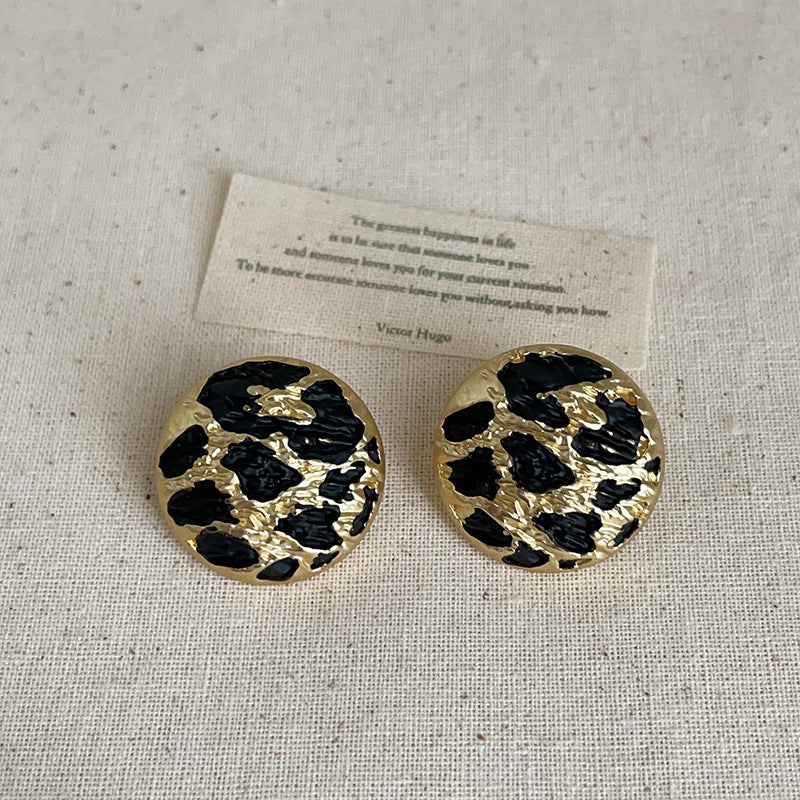 Leopard Print Stud Earrings — earrings, view 4